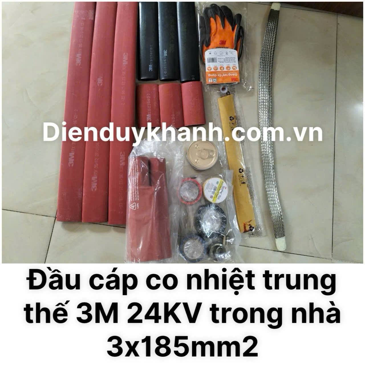 Đầu Cáp Co Nhiệt Trung Thế Trong Nhà 24KV ID 3C (K)4S-185(3x185mm2) MHI